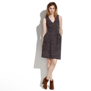 Madewell Terrace Twill Dress Burgandy Knit Sleeveless V neck